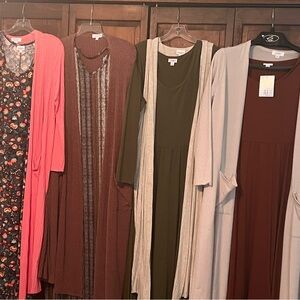 Lularoe Long Layered Dress & Cardigan Sets